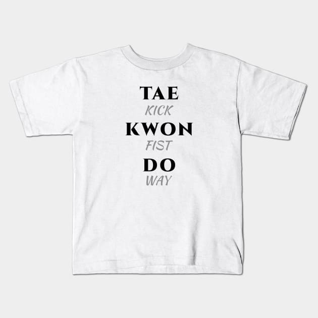 Taekwondo Minimalist Kids T-Shirt by SpinningKickTKD